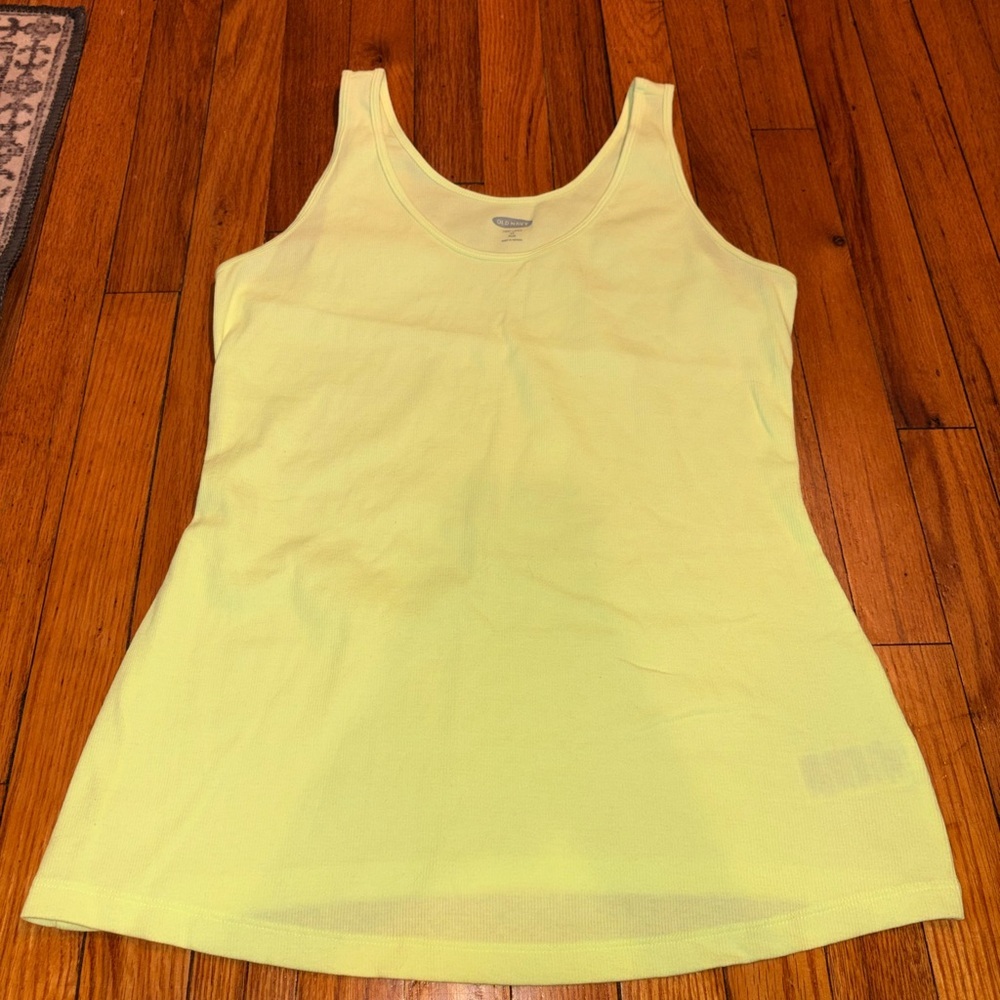 OLD NAVY First Layer Tank Top | Neon Lime | 1X Plus | Ribbed Stretch Basic